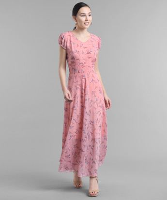 Raabta Fashion Women Maxi Pink Dress 