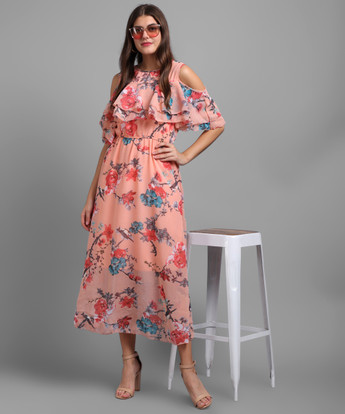 Raabta Fashion Women Maxi Pink Dress 