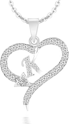Kanak Jewels Spade shape K Letter 