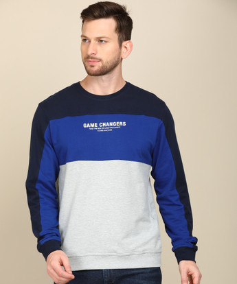 Full Sleeve Color Block Men Sweatshirt 