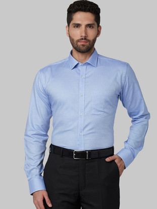 Men Solid Formal Light Blue Shirt 