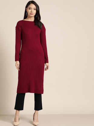 Buy Sangria Women Woven Design Straight 