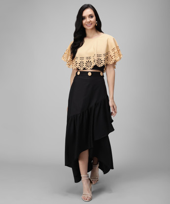 Real Vibes Women Top and Skirt Set 