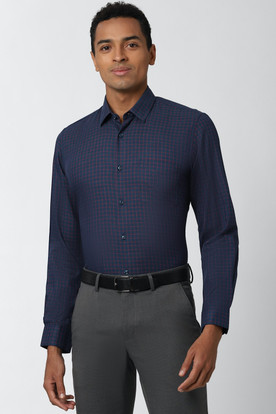 black paint and blue shirt