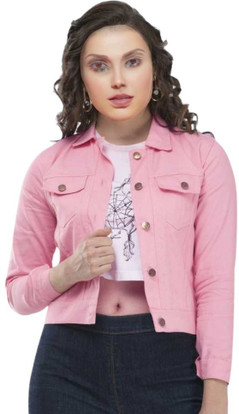 Sleeve Dyed Women Denim Jacket 