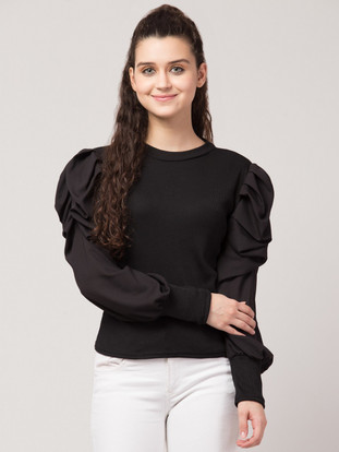Party Puff Sleeve Solid Women 