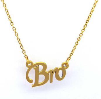 Tiptop Stylish Bro Name Pendant Golden 
