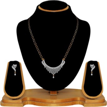 american diamond short mangalsutra