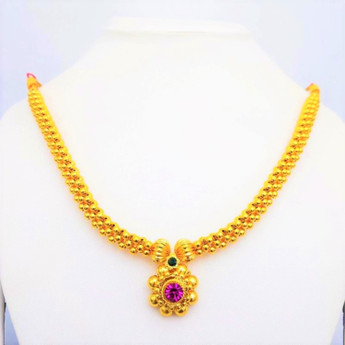 Kolhapuri Saaj Gold Plated Thushi 