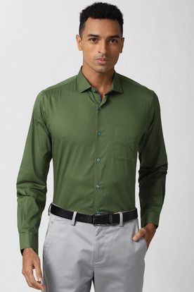 PETER ENGLAND Men Printed Formal Dark 