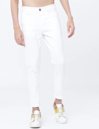 plain white jeans