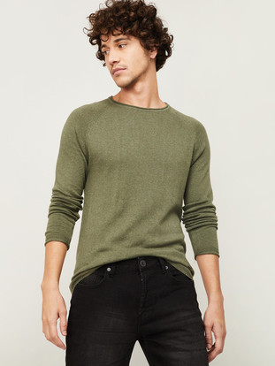 BOSSINI Solid Round Neck Casual Men 