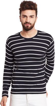 HYPERNATION Striped Men Round Neck 