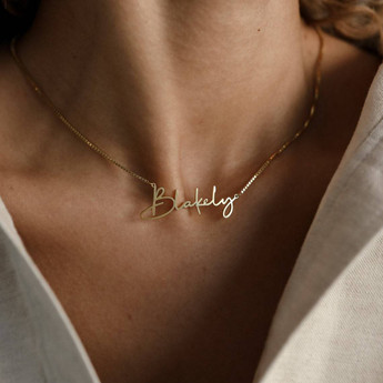 Name Necklace Rhodium Plated 