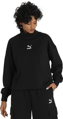 PUMA Solid Round Neck Casual Women 