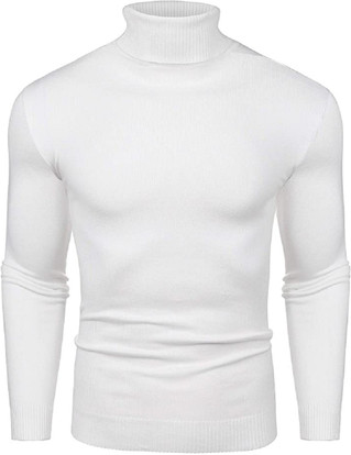 Denimholic Solid Turtle Neck Casual Men 