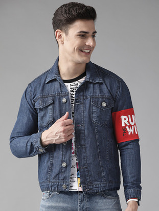 Full Sleeve Solid Men Denim Jacket 