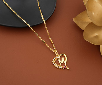 Jewel WORLD M letter locket pendants 