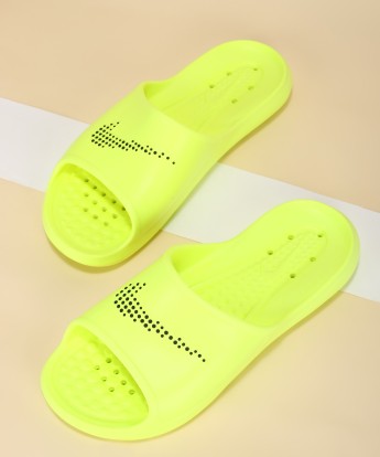 nike flip flops neon