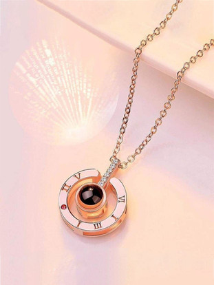 Valentines Copper Pearl Crystal Pendant 