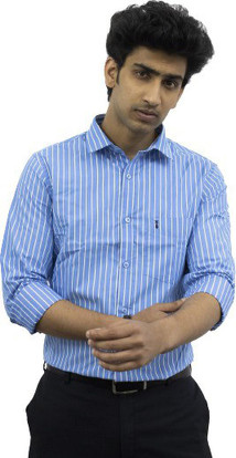 Hang Bridge Men Striped Casual Blue 