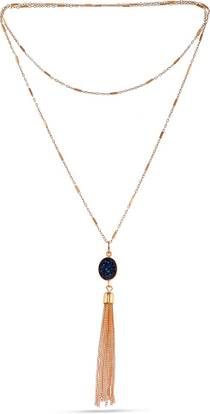 Blade Fashions Elegant Gold Plated Necklace With Blue Doozy Stone Gold Plated Plated Brass Necklace Price In India Buy Blade Fashions Elegant Gold Plated Necklace With Blue Doozy Stone Gold Plated Plated Brass