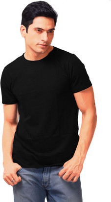 PURPLE HAZE Solid Men Round Neck Black 