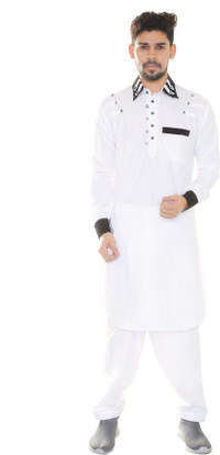 Step Shoes Men Solid Pathani Kurta 