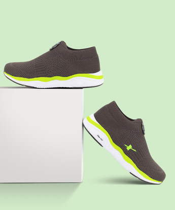 SM-484 Grey Neon Green Running Shoes 