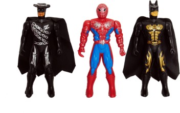 batman and spiderman figures