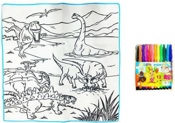 Wallpaper Shrih Kids 80 X 80cm Dinosaur World Washable Colouring Mat With Free