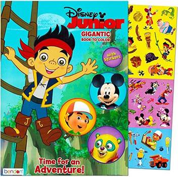 Disney Junior Gigantic Coloring Book With Stickers 224 Pages Featuring Mickey Mouse Jake And The Never Land Pirates Handy Manny And Special Agent Oso Junior Gigantic Coloring Book With Stickers 224