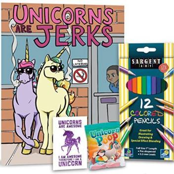 unicornucopia unicorns are jerks coloring book art set