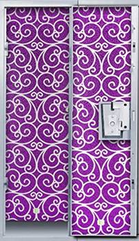 Locker Lookz Locker Wallpaper Purple Glitter Scroll Locker