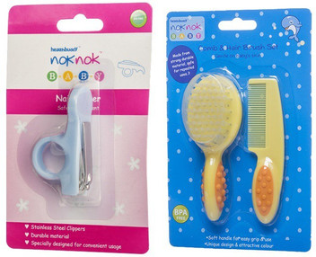 baby nail clippers and hair brush