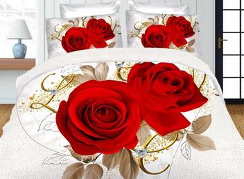 Dexim Polyester Satin Double 3d Printed Bedsheet Buy Dexim