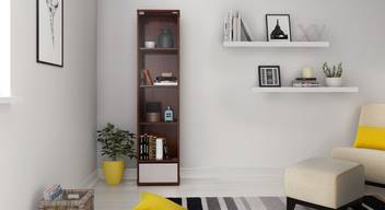 Urban Ladder Iwaki Glass Door Engineered Wood Close Book Shelf