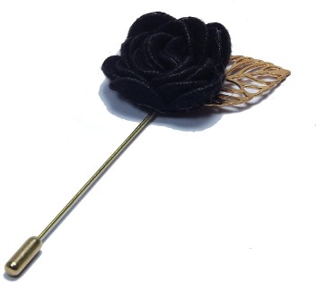 black flower brooch