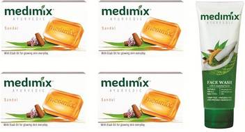 Medimix Sandal Soap 75 Gm Pack Of 4 Face Wash 100 Ml Price In India Buy Medimix Sandal Soap 75 Gm Pack Of 4 Face Wash 100 Ml Online At Flipkart Com