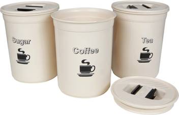Csm Coffee Sugar Tea Container Set 850 Ml Plastic Csm Coffee Sugar Tea Container Set