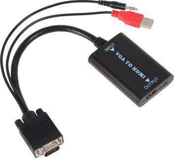 Microware Video Graphic Array Plus Audio To Hdmi Converter 0 54 M Vga Cable Microware Flipkart Com