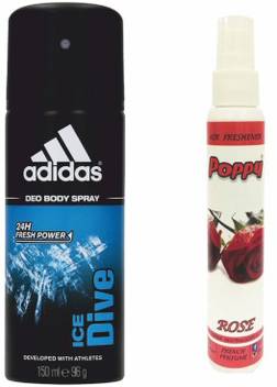 Adidas Adidas Ice Dive Deo Poppy Spray Freshener Rose Free Deodorant Spray For Men Women Price In India Buy Adidas Adidas Ice Dive Deo Poppy Spray Freshener