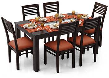 Urban Ladder Brighton Zella Solid Wood 6 Seater Dining Set Price