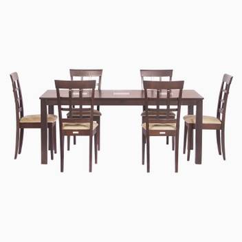 Godrej Interio Leo Lisa Dining Set Solid Wood 6 Seater Dining