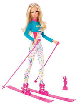 skiing barbie