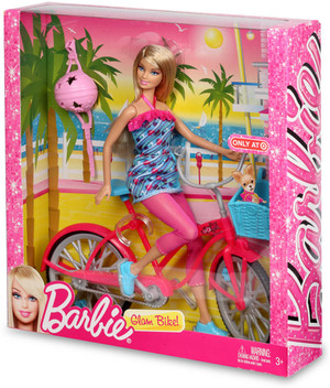 barbie glam bike and doll