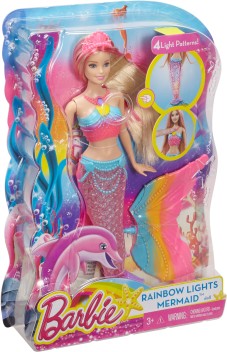 barbie rainbow lights mermaid doll