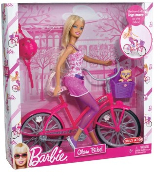 barbie glam bike and doll