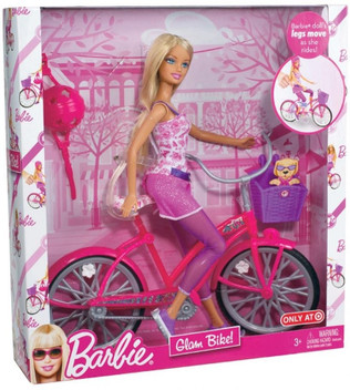 barbie glam bike and doll