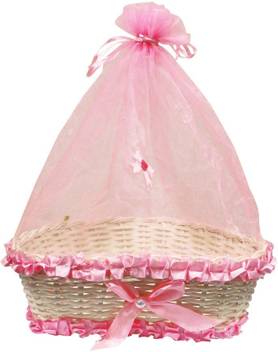 Sanskrite India Decorative Hand Crafted Net Ribbon Pink Nylon